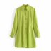 autumn solid color silk satin shirt dress nihaostyles wholesale clothing NSAM82318