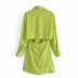 autumn solid color silk satin shirt dress nihaostyles wholesale clothing NSAM82318