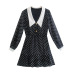 polka-dot long-sleeved slim printed dress nihaostyles clothing wholesale NSAM82351