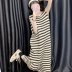 striped sleeveless knitted loose dress nihaostyles clothing wholesale NSAM82355