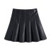 imitation leather pleated skirt nihaostyles clothing wholesale NSAM82393
