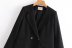 loose solid color navy collar suit jacket nihaostyles clothing wholesale NSAM82396