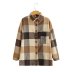 lapel loose large plaid jacket nihaostyles clothing wholesale NSAM82413