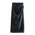 autumn imitation leather straight skirt package hip half-length skirt nihaostyles wholesale clothing NSAM82456