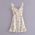 summer Lemon Print Ruffled Sling Dress nihaostyles wholesale clothing NSAM82486
