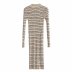 lapel striped stretch knitted dress nihaostyles wholesale clothing NSAM82513