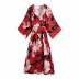 autumn flowers long-sleeved wrapped belt print dress nihaostyles wholesale clothing NSAM82544