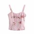 autumn retro plaid cherry print sling  short top nihaostyles wholesale clothing NSAM82570