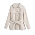 autumn with belt corduroy blouse jacket nihaostyles wholesale clothing NSAM82575