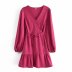 V-neck satin lace-up dress nihaostyles wholesale clothing NSAM82579