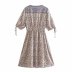 Bohemian style V-neck lace-up print dress nihaostyles wholesale clothing NSAM82593