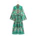 print long-sleeved lace-up long dress nihaostyles clothing wholesale NSAM82597