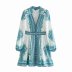 palace style retro totem flower lantern sleeve dress nihaostyles clothing wholesale NSAM82603