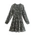 printed long sleeve waist dress nihaostyles clothing wholesale NSAM82607