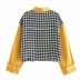 houndstooth check color stand collar jacket nihaostyles clothing wholesale NSAM82612