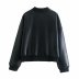 slim long-sleeved PU short leather flight jacket nihaostyles clothing wholesale NSAM82622
