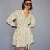 printing long-sleeved dress with belt nihaostyles clothing wholesale NSAM82633