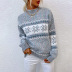 Half High Neck Snowflake Pattern Sweater NSMMY82653