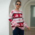  round neck snowflake and deer jacquard pullover sweater nihaostyles wholesale Christmas costumes NSMMY82661