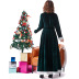 Dark green Christmas party costume with shawl nihaostyles wholesale Christmas costumes NSPIS82680