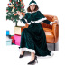 Dark green Christmas party costume with shawl nihaostyles wholesale Christmas costumes NSPIS82680
