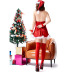 V-Neck Halter Christmas Dress Set NSPIS82709