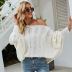 Solid Color Loose Bat Sleeve Knitted Sweater NSYH82729