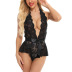 lace V-neck bow One-piece lingerie nihaostyles clothing wholesale NSFCY82743