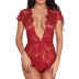 lace V-neck Crotch button one-piece lingerie nihaostyles clothing wholesale NSFCY82757