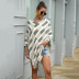 fringed plaid knitted cloak shawl  nihaostyles wholesale clothing NSMMY82822