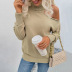 High Round Lapel Leaking Shoulder Knitted Sweater NSMMY82828