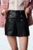 button decorative imitation leather casual shorts nihaostyles wholesale clothing NSAM82870