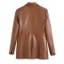 autumn imitation leather slim blazer nihaostyles wholesale clothing NSAM82871
