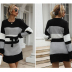 autumn and winter round neck stitching knitted sweater dress nihaostyles wholesale clothing NSXIA83582