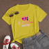 lip letter printing casual short-sleeved T-shirt nihaostyles clothing wholesale NSYAY83626