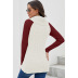 Winter contrast color high-neck buttoned long-sleeved asymmetric knit sweater nihaostyles wholesale clothing NSQSY87465