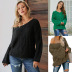 Winter long-sleeved V-neck thick knitted pullover sweater nihaostyles wholesale clothing NSQSY87466