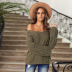 Winter long-sleeved V-neck thick knitted pullover sweater nihaostyles wholesale clothing NSQSY87466