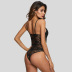 V-neck sling tight lace print one-piece sexy lingerie nihaostyles wholesale clothing NSQSY87481