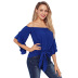 autumn solid color off-the-shoulder casual loose top nihaostyles wholesale clothing NSQSY87485