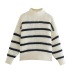 casual round neck striped knitted pullover sweater nihaostyles wholesale clothing NSAM87508