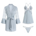 satin lace nightdress with outer robe nihaostyles wholesale clothes NSXPF87619