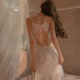 satin lace see-through strap nightdress nihaostyles wholesale clothes NSXPF87629