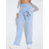 high-waisted printing straight slim bootcut jeans nihaostyles clothing wholesale NSXIA88149