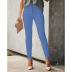 solid color buttoned pocket stretch pants nihaostyles clothing wholesale NSLZ90188