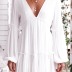 V-neck lantern sleeve dress nihaostyles clothing wholesale NSCX90296