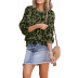 lantern sleeve leopard jacquard sweater nihaostyles clothing wholesale NSMMY90309