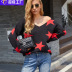 v-neck star printed sweater nihaostyles clothing wholesale NSMMY90310