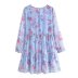 autumn Retro  Long Sleeve layer floral print Dress nihaostyles wholesale clothing NSAM90386