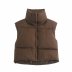 color sólido suelto sin mangas cuello alto chaleco de algodón chaqueta nihaostyles ropa al por mayor NSAM90439
